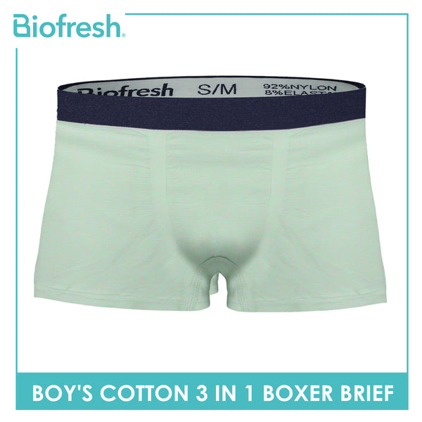 Biofresh Boys' Antimicrobial Cotton Boxer Brief 3 pieces in a pack UCBBG19