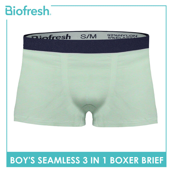Biofresh Boys' Antimicrobial Seamless Boxer Brief 3 pieces in a pack UCBBG19