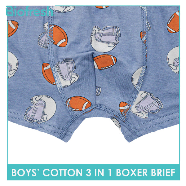 Biofresh Boys' Antimicrobial Cotton Boxer Briefs 3 pieces in a pack UCBBG4102