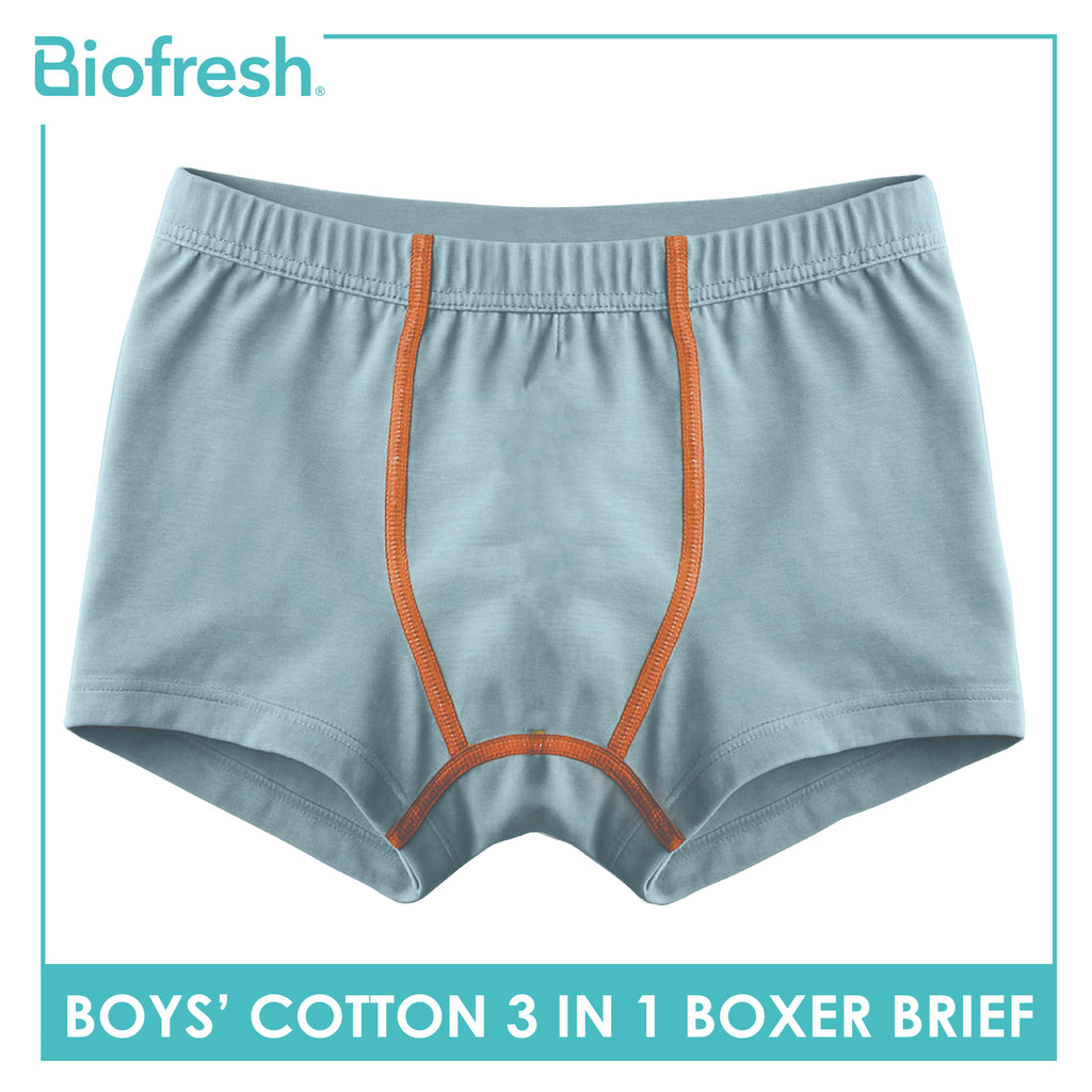 Biofresh Boys' Antimicrobial Cotton Boxer Brief 3 pieces in a pack UCBBG521