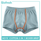 Biofresh Boys' Antimicrobial Cotton Boxer Brief 3 pieces in a pack UCBBG521