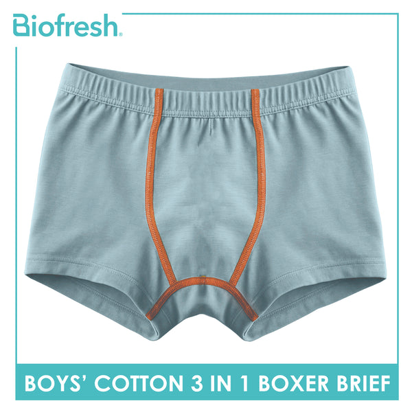 Biofresh Boys' Antimicrobial Cotton Boxer Brief 3 pieces in a pack UCBBG521