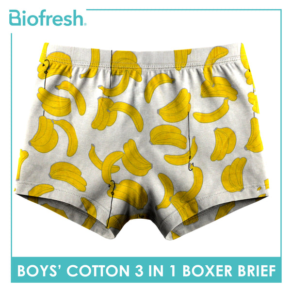 Biofresh Boys' Antimicrobial Cotton Boxer Brief 3 pieces in a pack UCBBG521