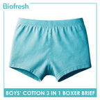 Biofresh Boys' Antimicrobial Cotton Boxer Brief 3 pieces in a pack UCBBG522