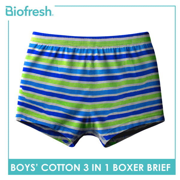 Biofresh Boys' Antimicrobial Cotton Boxer Brief 3 pieces in a pack UCBBG522