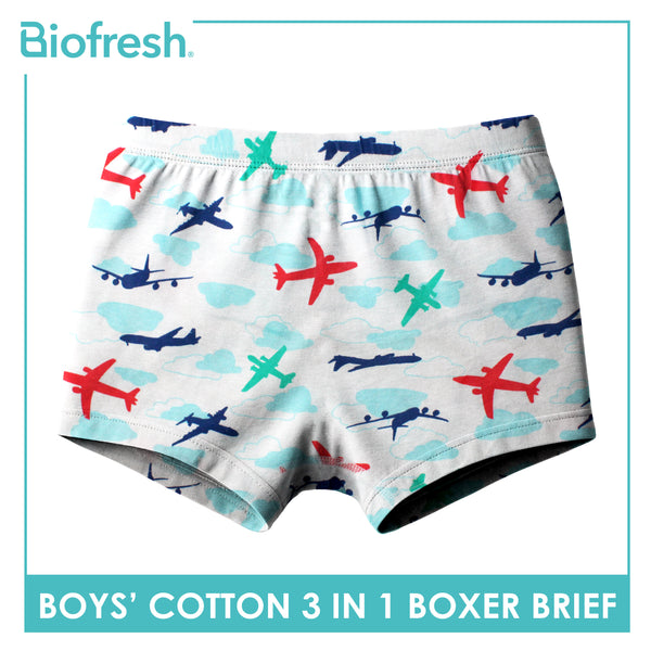 Biofresh Boys' Antimicrobial Cotton Boxer Brief 3 pieces in a pack UCBBG522