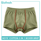 Biofresh Boys' Antimicrobial Cotton Boxer Brief 3 pieces in a pack UCBBG523