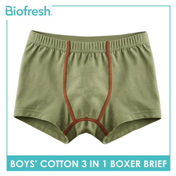 Biofresh Boys' Antimicrobial Cotton Boxer Brief 3 pieces in a pack UCBBG523