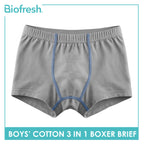 Biofresh Boys' Antimicrobial Cotton Boxer Brief 3 pieces in a pack UCBBG523