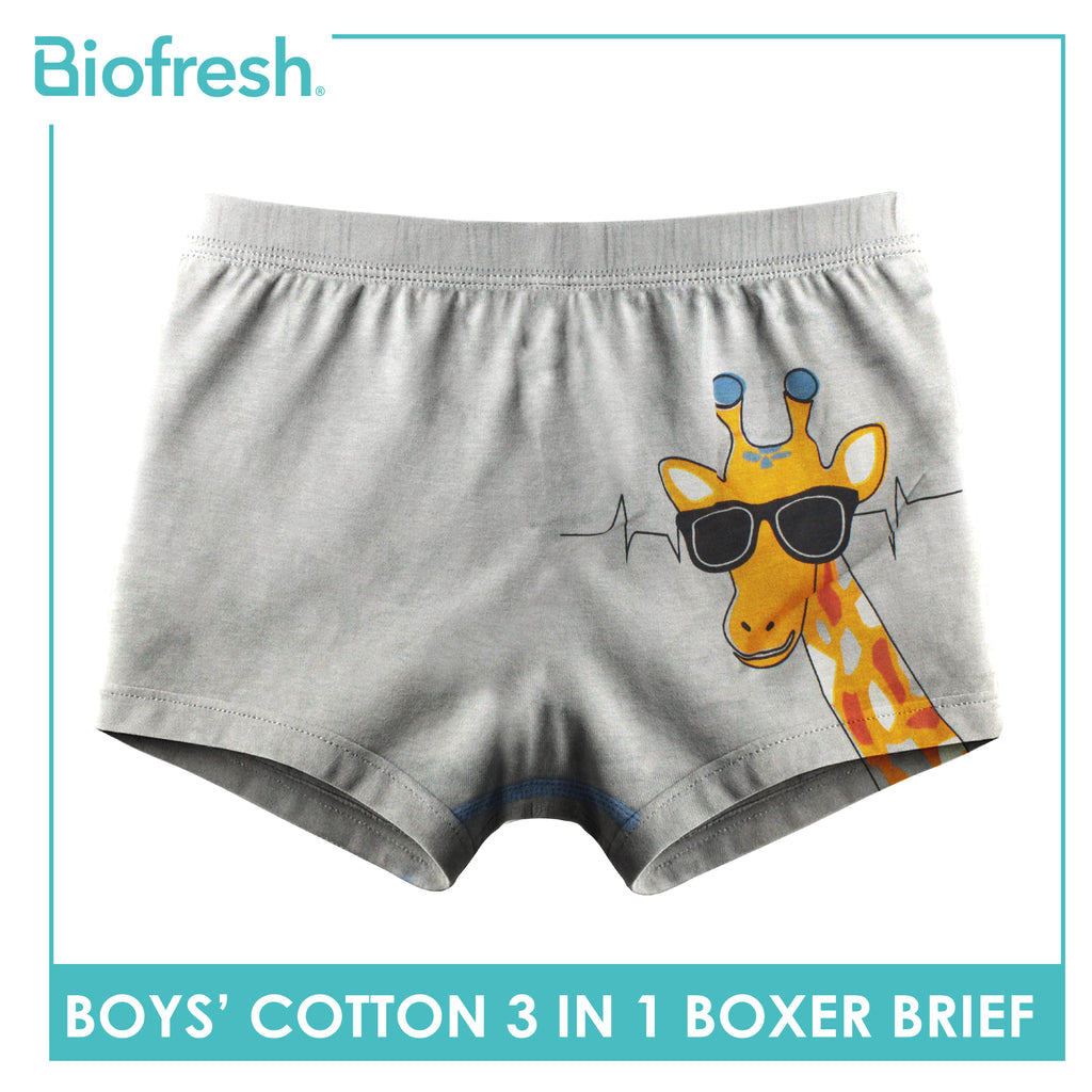 Biofresh Boys' Antimicrobial Cotton Boxer Brief 3 pieces in a pack UCBBG523
