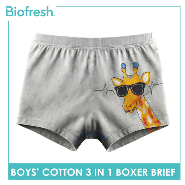Biofresh Boys' Antimicrobial Cotton Boxer Brief 3 pieces in a pack UCBBG523