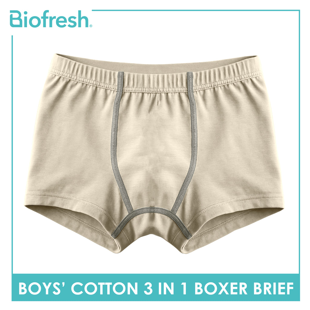 Biofresh Boys' Antimicrobial Cotton Boxer Brief 3 pieces in a pack UCBBG523