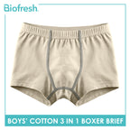 Biofresh Boys' Antimicrobial Cotton Boxer Brief 3 pieces in a pack UCBBG523