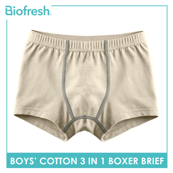 Biofresh Boys' Antimicrobial Cotton Boxer Brief 3 pieces in a pack UCBBG523