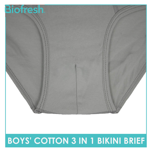 Biofresh Boys' Antimicrobial Cotton Bikini Brief 3 pieces in a pack UCBCG20