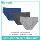 Biofresh Boys' Antimicrobial Cotton Bikini Brief 3 pieces in a pack UCBCG20