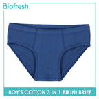 Biofresh Boys' Antimicrobial Cotton Bikini Brief 3 pieces in a pack UCBCG20