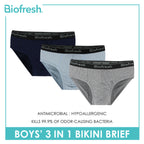 Biofresh Boys' Antimicrobial Cotton Bikini Brief 3 pieces in a pack UCBCG21