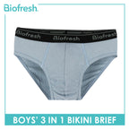 Biofresh Boys' Antimicrobial Cotton Bikini Brief 3 pieces in a pack UCBCG21