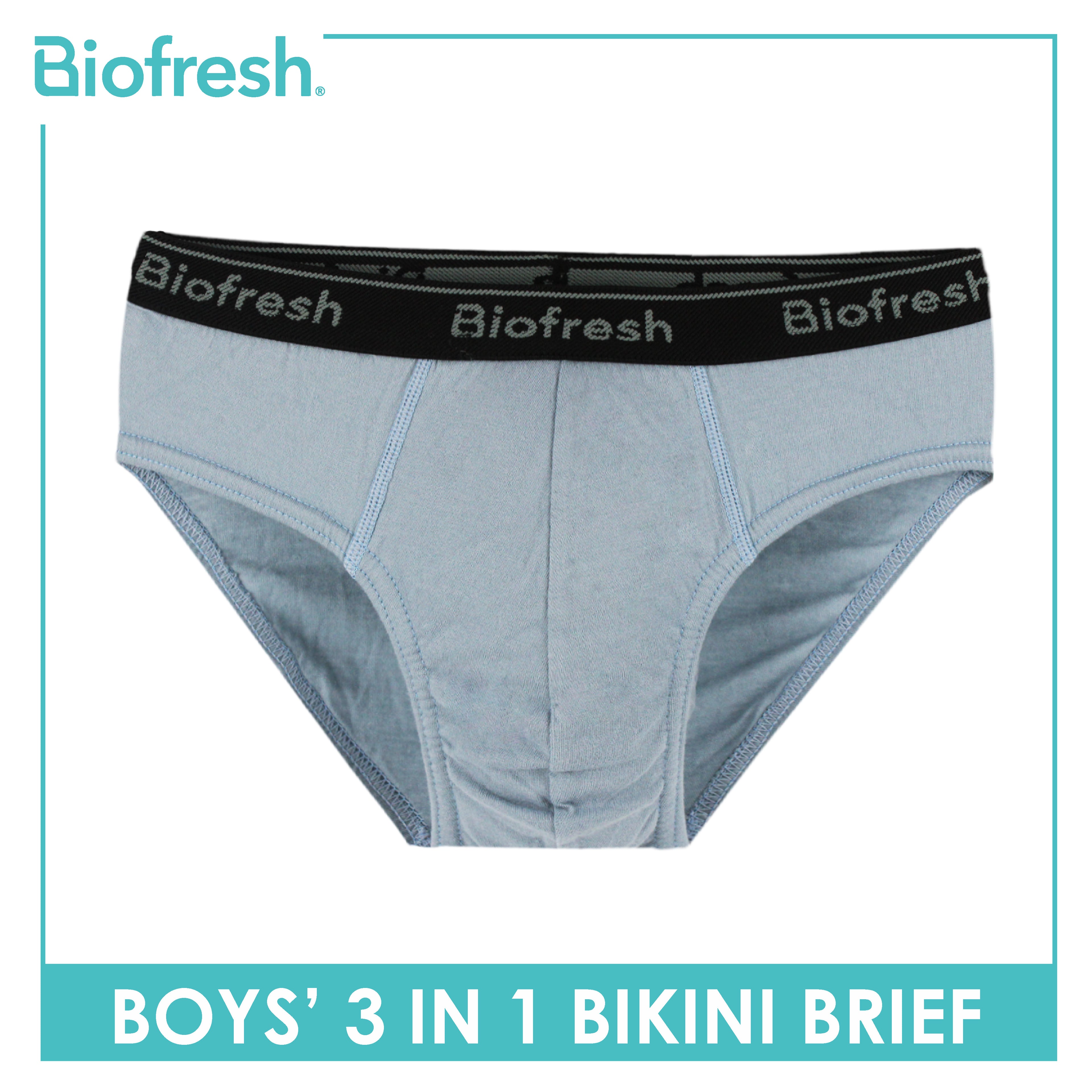 Biofresh Boys' Antimicrobial Cotton Bikini Brief 3 pieces in a pack UCBCG21