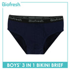 Biofresh Boys' Antimicrobial Cotton Bikini Brief 3 pieces in a pack UCBCG21