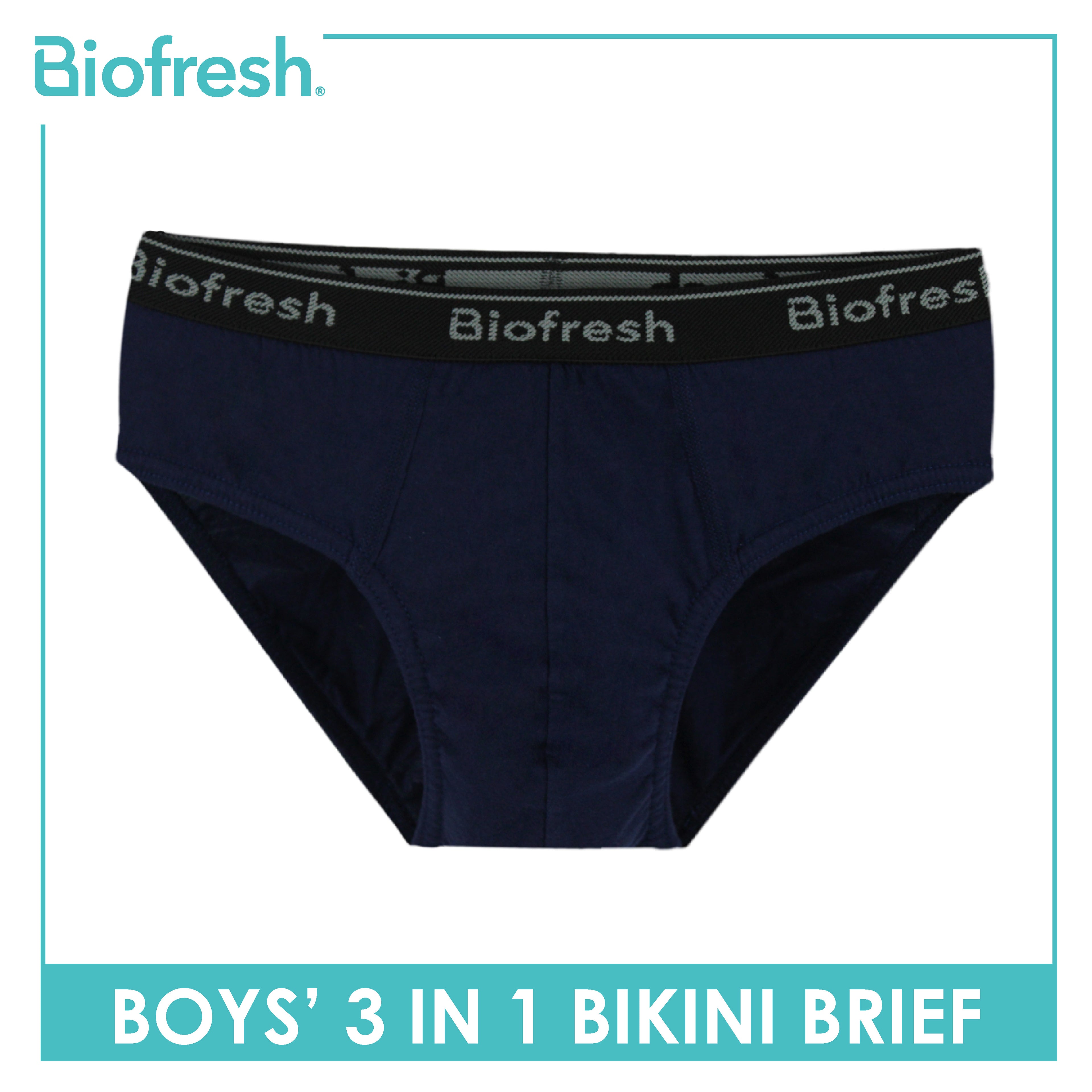 Biofresh Boys' Antimicrobial Cotton Bikini Brief 3 pieces in a pack UCBCG21
