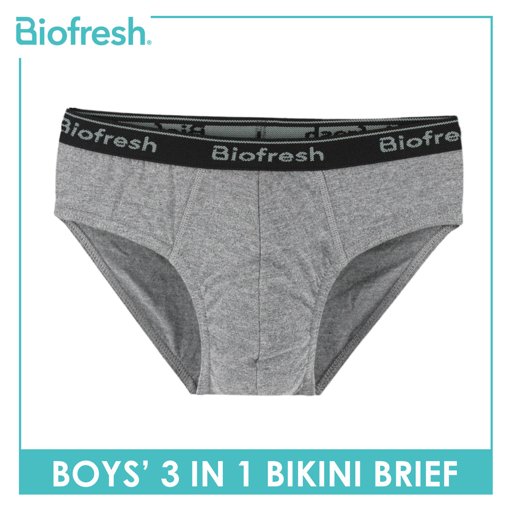 Biofresh Boys' Antimicrobial Cotton Bikini Brief 3 pieces in a pack UCBCG21