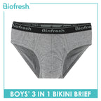 Biofresh Boys' Antimicrobial Cotton Bikini Brief 3 pieces in a pack UCBCG21