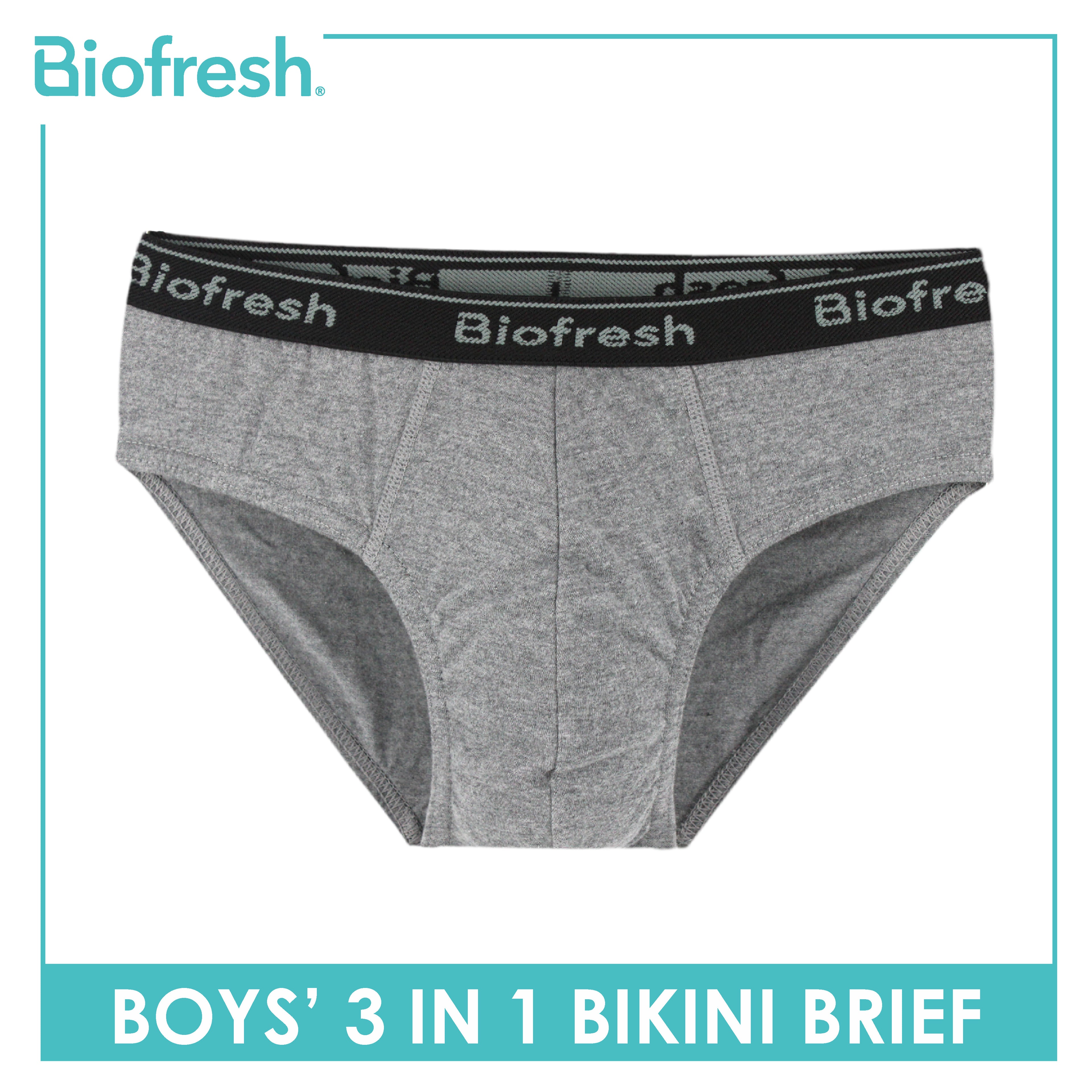 Biofresh Boys' Antimicrobial Cotton Bikini Brief 3 pieces in a pack UCBCG21