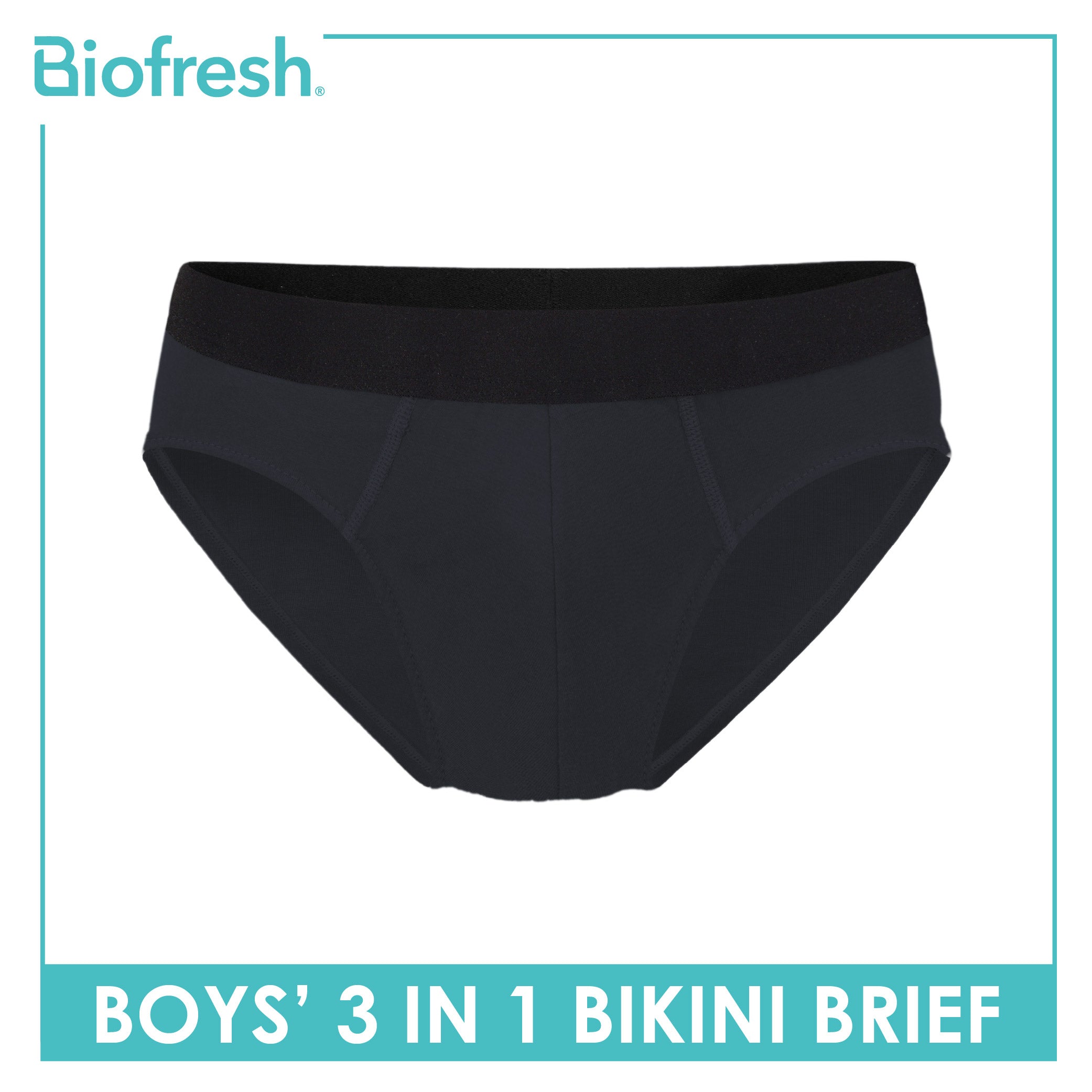 Biofresh Boys' Antimicrobial Cotton Bikini Brief 3 pieces in a pack UCBCG21