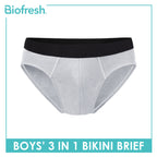 Biofresh Boys' Antimicrobial Cotton Bikini Brief 3 pieces in a pack UCBCG21