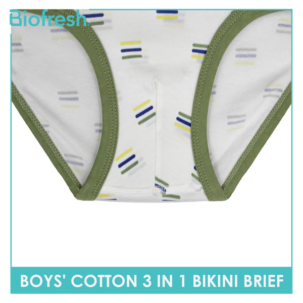 Biofresh Boys' Antimicrobial Cotton Bikini Briefs 3 pieces in a pack UCBCG4102