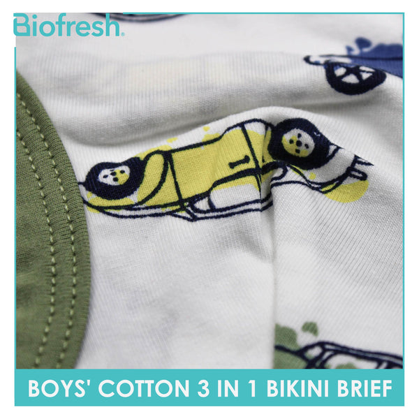 Biofresh Boys' Antimicrobial Cotton Bikini Briefs 3 pieces in a pack UCBCG4102