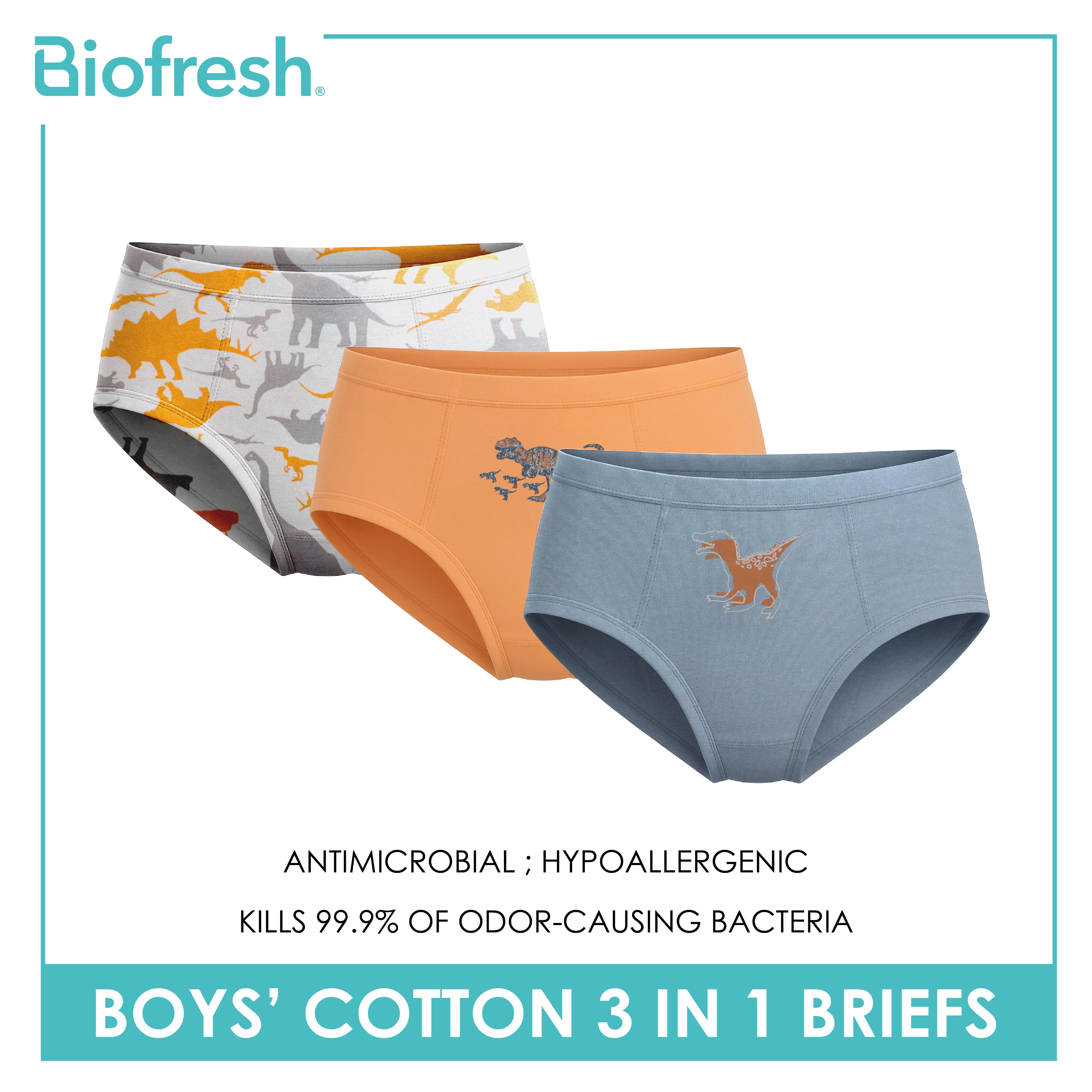 Biofresh Boys' Antimicrobial Cotton Brief 3 pieces in a pack UCBCG522