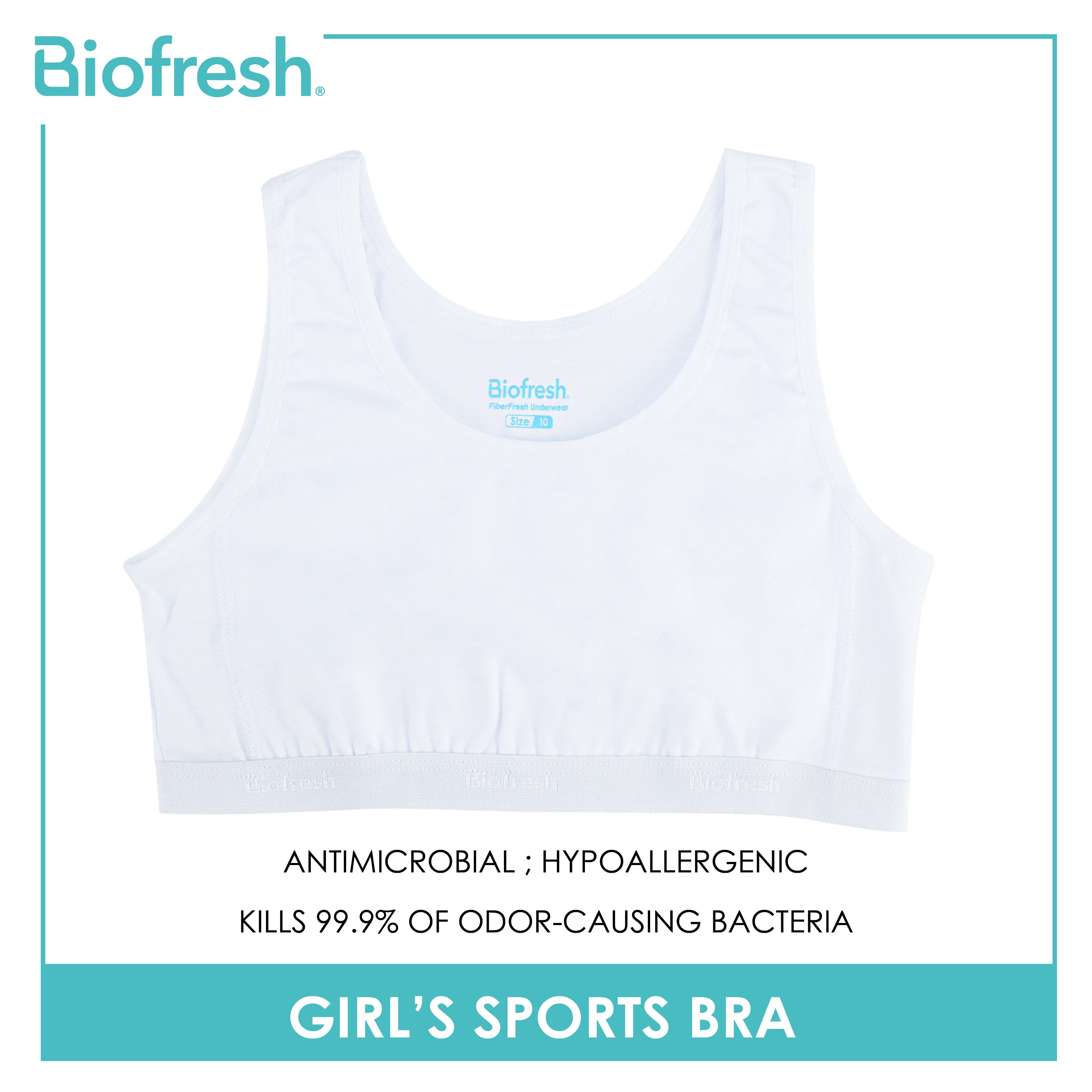 Biofresh Girls' Antimicrobial Sports Bra 1 piece UGBR01