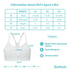 Biofresh Girls' Antimicrobial Sports Bra 1 piece UGBR03
