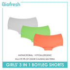 Biofresh Girls' Antimicrobial Boyleg Shorts 3 pieces in a pack UGPBG1