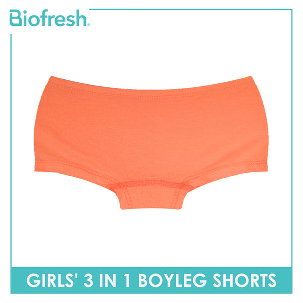 Biofresh Girls' Antimicrobial Boyleg Shorts 3 pieces in a pack UGPBG1