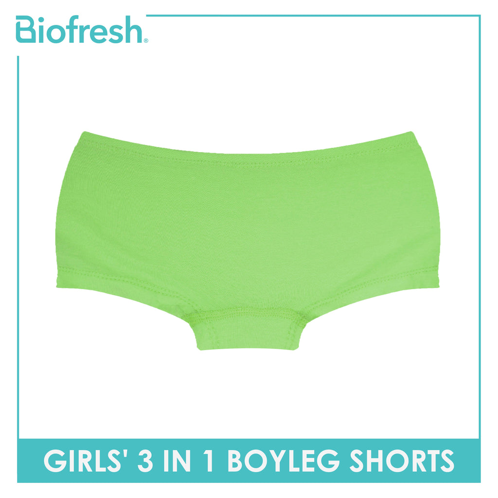 Biofresh Girls' Antimicrobial Boyleg Shorts 3 pieces in a pack UGPBG1