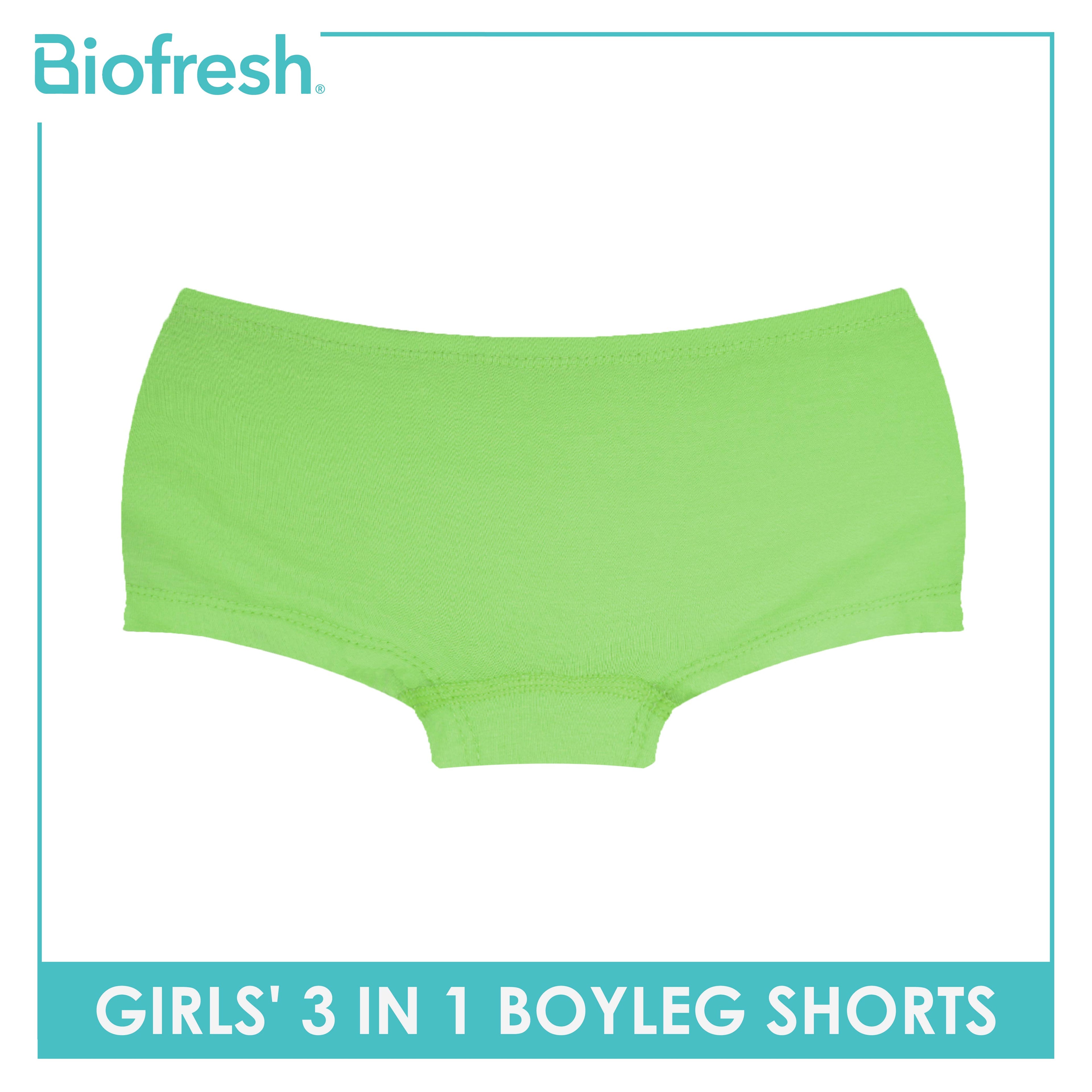 Biofresh Girls' Antimicrobial Boyleg Shorts 3 pieces in a pack UGPBG1