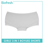 Biofresh Girls' Antimicrobial Boyleg Shorts 3 pieces in a pack UGPBG1