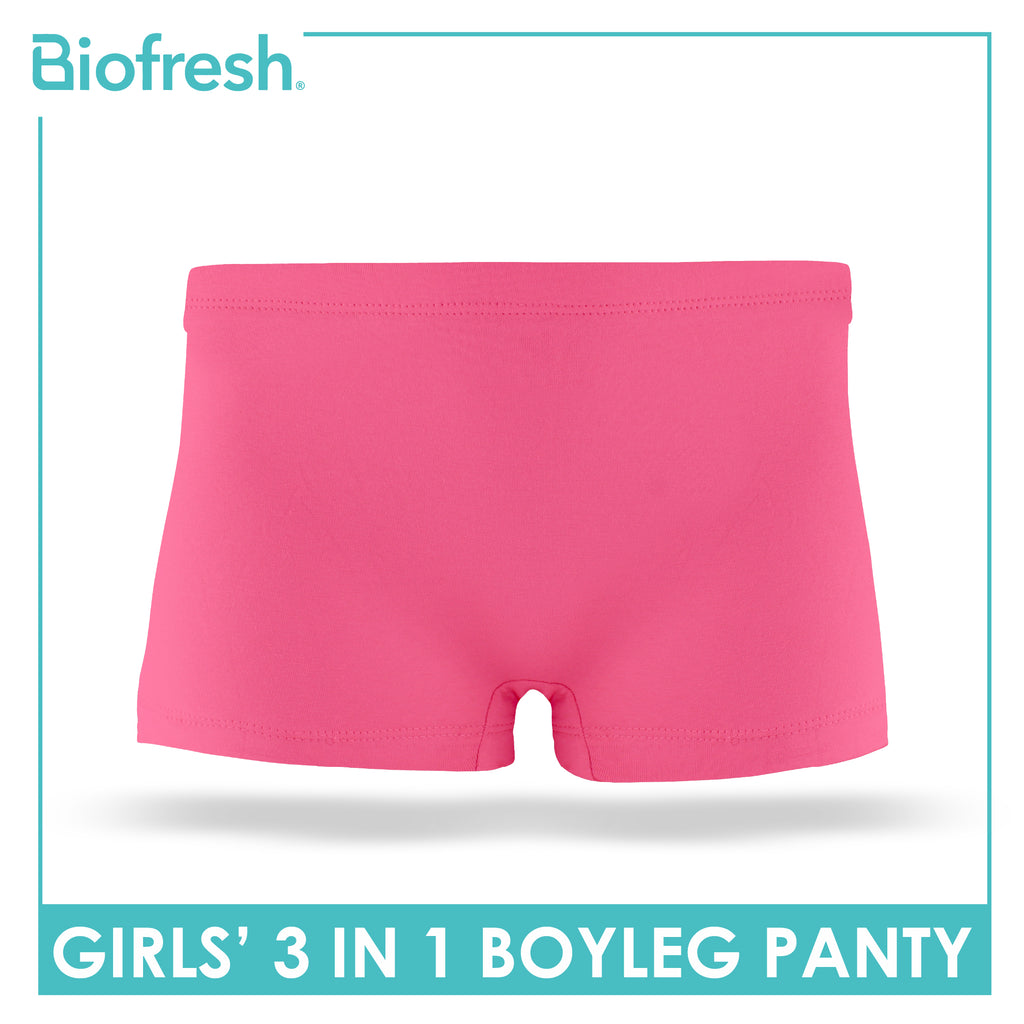 Biofresh Girls’ Antimicrobial Cotton Boyleg Panty 3 pieces in a pack UGPBG2