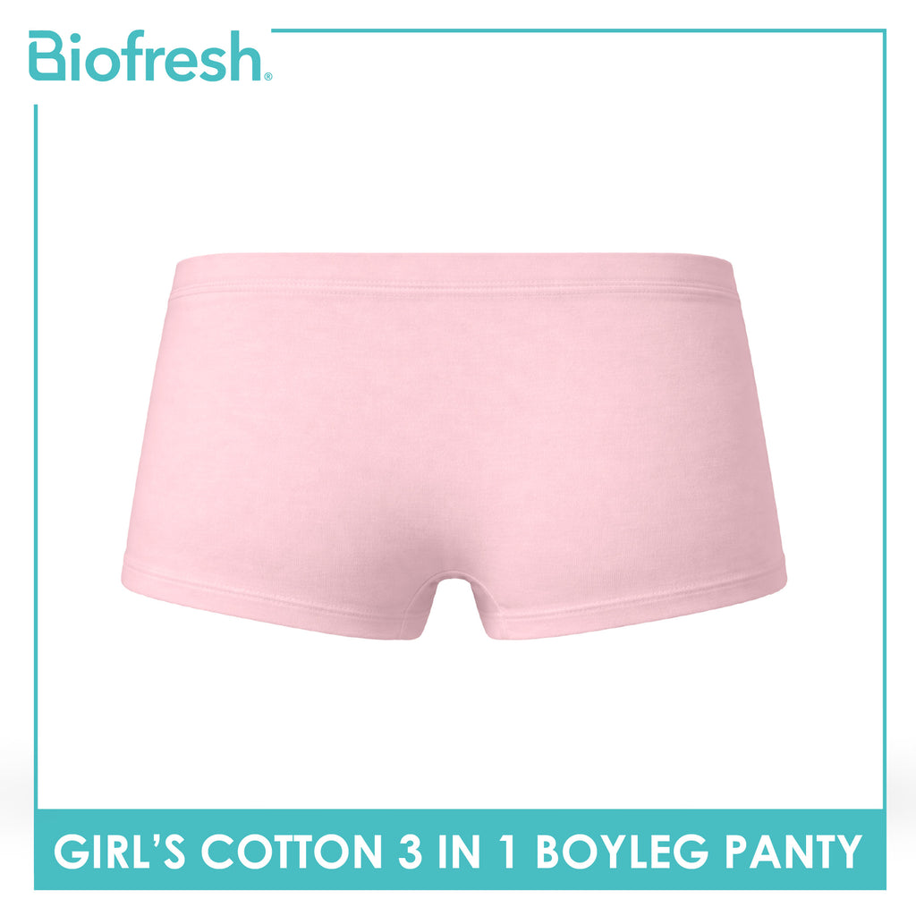 Biofresh Girls’ Antimicrobial Cotton Boyleg Panty 3 pieces in a pack UGPBG2