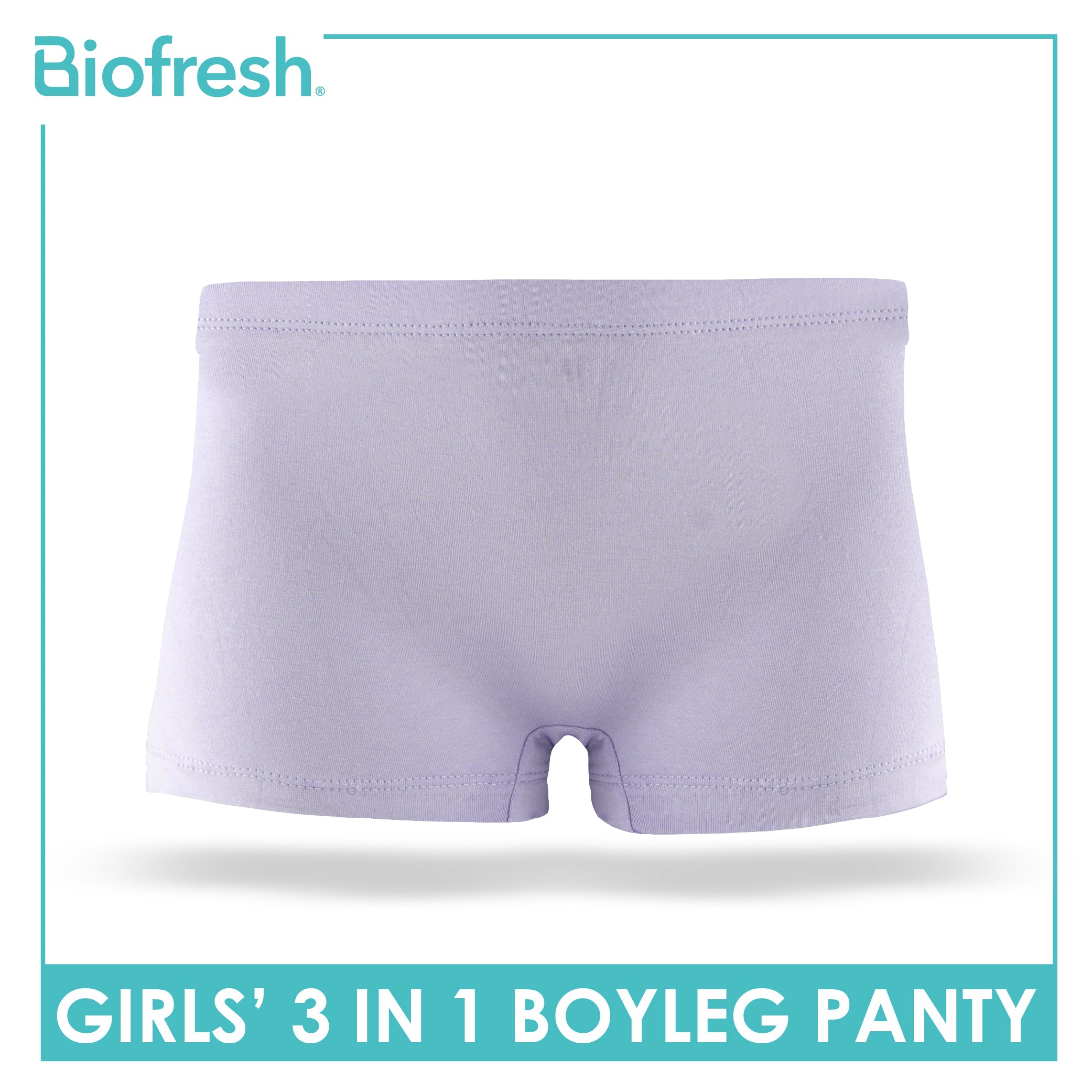 Biofresh Girls’ Antimicrobial Cotton Boyleg Panty 3 pieces in a pack UGPBG2