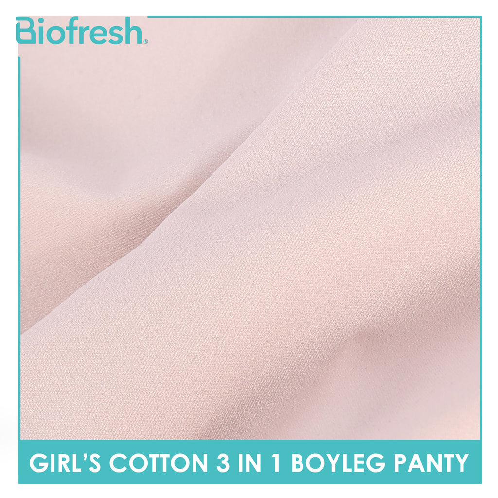 Biofresh Girls’ Antimicrobial Cotton Boyleg Panty 3 pieces in a pack UGPBG2
