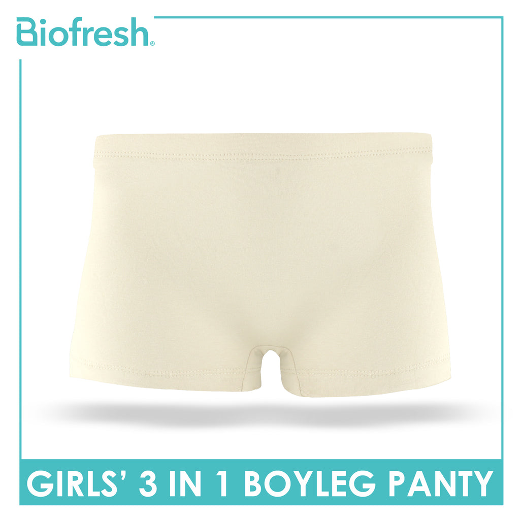 Biofresh Girls’ Antimicrobial Cotton Boyleg Panty 3 pieces in a pack UGPBG2
