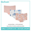Biofresh Girls' Antimicrobial Cotton Boyleg Shorts 3 pieces in a pack UGPBG3103