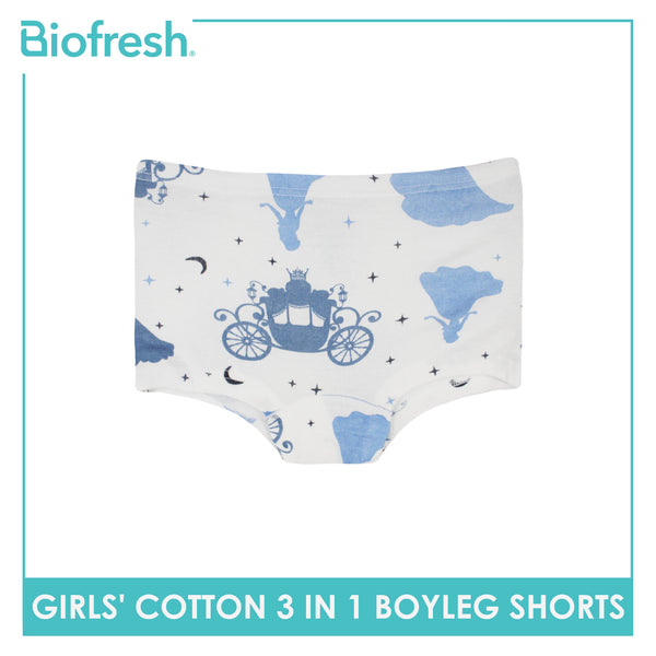 Biofresh Girls' Antimicrobial Cotton Boyleg Shorts 3 pieces in a pack UGPBG3103