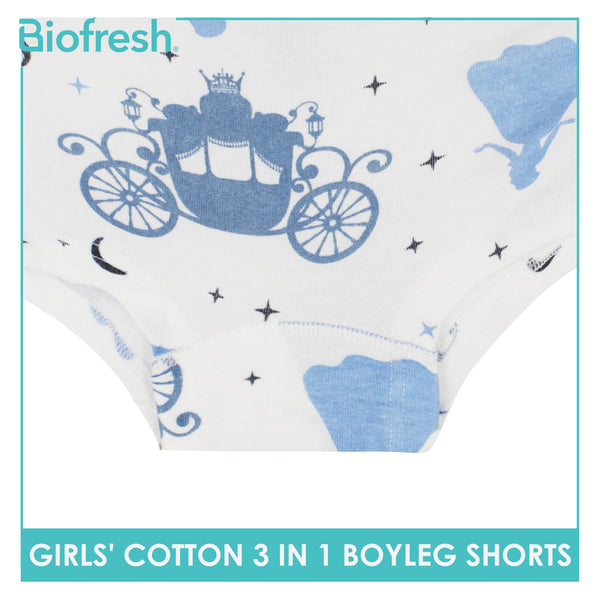 Biofresh Girls' Antimicrobial Cotton Boyleg Shorts 3 pieces in a pack UGPBG3103