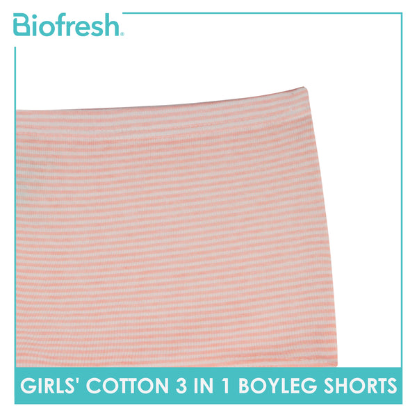 Biofresh Girls' Antimicrobial Cotton Boyleg Shorts 3 pieces in a pack UGPBG3103